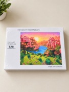 Puzzle drewniane 120 elementów – różowa kraina
