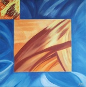 Abstrakcja -akryl  płótnie 39 x 39 cm." Myśli"