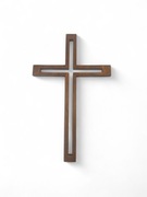 Krzyż drewniany na ścianę ręcznie wykonany na ścianę bejcowany dąb 19 cm