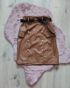 Skórzana spódnica karmelowa 