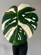 Dywan Dywanik - roślina Monstera - Ręcznie robiony - Akryl