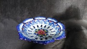 Patera Ażurowa Misa Ceramiczna Alcobaça Portugalia Ręcznie Malowana 