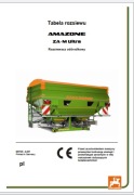 Tabele rozsiewu AMAZONE  ZA-M ULTRA PL