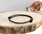 Bransoletka męska czarna talizman na szczęście bransoleta prezent mężczyzna