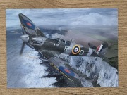 Kartka pocztowa Spitfire Jan Zumbach RF-D Aviation Art Tomasz Kaca
