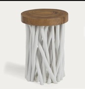 LaForma stolik kawowy Druf drewno tekowe 35x50 cm premium skandynawski