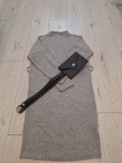 Elegancka sukienka swetrowa w kolorze szarym