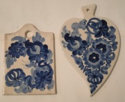 Fajans Bolków ręcznie malowane 2 elementy 