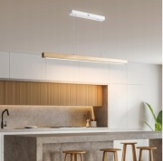 Lampa wisząca led 48w drewniana 120 cm regulacja pilot 