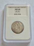 Moneta 5 zł - JÓZEF PIŁSUDSKI 1935 rok - grading MS 60 