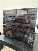 Wieża STEREO JVC 4 segmenty Deck CD Tuner Wzmacniacz Pilot Retro Vintage