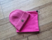 Amarantowy komplet czapka P&M + komin 4F