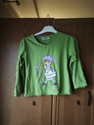 Koszulka na długi rękaw zielona z nadrukiem dziewczęcy rozmiar 146