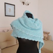 Chusta duża błękitna, rękodzieło