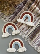 Tęcza wisząca koronka boho makrama ozdoba pompony 