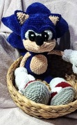 Sonic 40cm szydełkowy z imieniem maskotka prezent 40cm