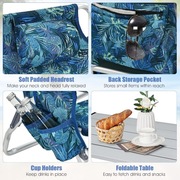 Zestaw krzeseł plażowych z plecakiem, 5-pozycyjny fotel ogrodowy, stolik