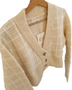 Kardigan krótki 10% WEŁNA Guido Maria Kretschmer offwhite rozmiar M 38 NOWY
