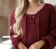 Sweter z wiązaniem kokardki oversize s-xl