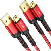 JSAUX – Kabel Mini USB 2.0 (2 szt.), 1 m + 2 m, pleciony nylon