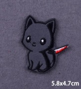 Naprasowanka słodki kot z nożem Cat