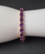 Bransoletka srebro złocone, ametysty afrykańskie 