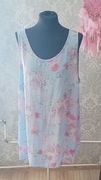Bluzka bezrękawnik niebieska kwiaty EVANS roz. 6XL/52