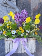 STROIK WIĄZANKA na grób cmentarz pomnik kompozycja NAGROBNA KWIATOWA STROIK