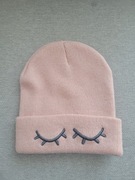 Czapka ciepła, zimowa, pudrowy róż, 56cm