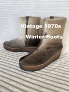 Vintage prawdziwe futro Winter Boots Schapuro rozmiar 8