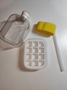 Butelka na lód ze słomką pojemnik na lód , butelka 2w1 12 kratek