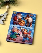 Drewniana edukacyjna układanka z tłem „Świąteczna - 2”