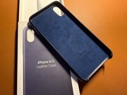 Etui APPLE Leather Case do iPhone XS - midnight blue +GRATIS!