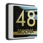 PODŚWIETLANY numer na dom LED czujnik zmierzchu tabliczka adresowa M2 BLK