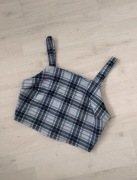 niebieski top w kratkę na zamek Bershka 38 M