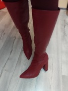 (40/41) Bordowe Kozaki wieczorowe, Nowe 