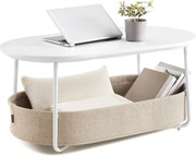 Stolik kawowy owalny z miejscem na przechowywanie