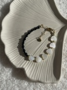 Elegsncka bransoletka turmalin serduszka masa perłowa handmade