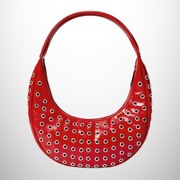 Nowa Elegnacka Torebka ćwieki Metal Czerwona Srebrna Panterka hit sezonu