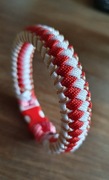 Biało-czerwona bransoletka z linki paracord