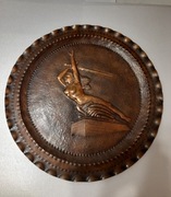 Miedzana płyta dekoracyjna talerz na ścian Art Deco jedyny taki na allegro 