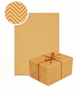 Papier do pakowania prezentów w pomar. kolorze z motywem "Zygzak", 70x200cm