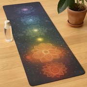 Luksusowa Mata do Jogi  Antypoślizgowa, Mandale Chakra, Idealna na Prezent