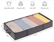 Zestaw 2 toreb do przechowywania 65L z pokrywką i okienkiem – szare