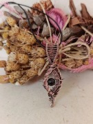 Czarny Turmalin Miedź Wisior Kamienie naturalne Rękodzieło 