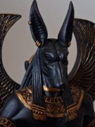 FIGURA EGYPTIAN GOD ANUBIS SITTING IN A THRONE CZARNE ZŁOTO VERONESE DESING