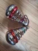 Bombka PRL stara kształtka na choinkę zestaw 