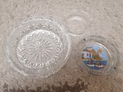 Popielniczki kryształ grube szkło 3 sztuki PRL