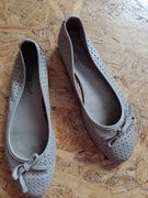 skórzane ażurowe baleriny