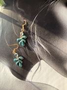 Wyjątkowe Kolczyki "Turkusowy Listek" |Rękodzieło YourLook | Z Kryształkiem